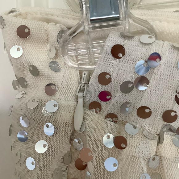 LC Lauren Conrad Sequined Mini Lined Toole Skirt Size M Side Zip - Picture 7 of 7